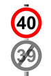 Illustration: Jahreszahlen Schild 40 - 39 Jahreszahlen Schild 40 - 39