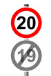 Jahreszahlen Schild 20, 19