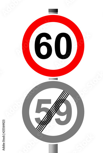 Illustration: Jahreszahlen Schild 60 - 59 Jahreszahlen Schild 60 - 59