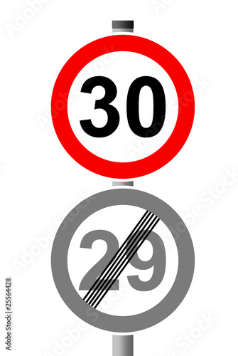 Illustration: Jahreszahlen Schild 30 - 29 Jahreszahlen Schild 30 - 29