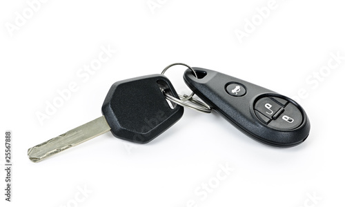 Photo: Car keys isolated on white Car keys isolated on white