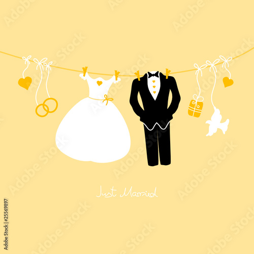 Hanging Wedding Symbols Gold