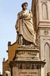 Dante Statue BasilicaSanta Croce Facade Florence Italy