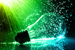 Fiber optics background with lots of light spots