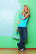 woman paint on wall