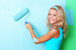 woman paint on wall
