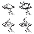 set of four restaurants icons