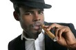 African american man smoking cigar portrait African american man smoking cigar portrait