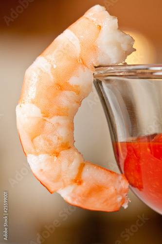 Photo: Boiled Shrimp with red cocktail sauce - no tails Boiled Shrimp with red cocktail sauce - no tails