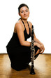 Beautiful clarinetist women