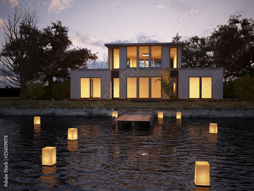 Illustration: Haus am Abend Haus am Abend
