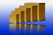 recycle box on blue background recycle box on blue background