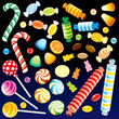 Sweet candies-all elements isolated
