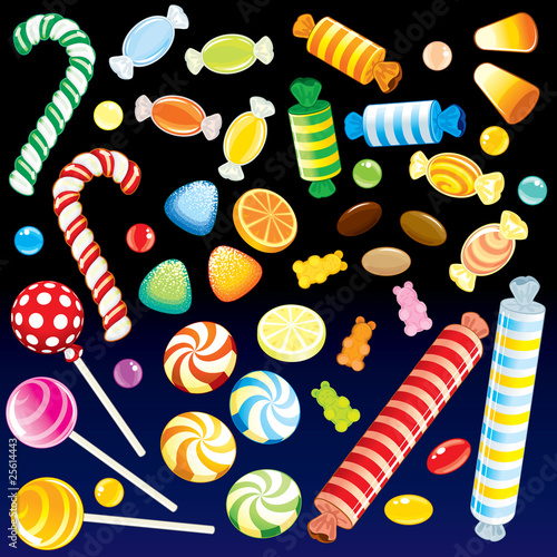Vecteur : Sweet candies-all elements isolated Sweet candies-all elements isolated