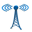 Tower with radio waves