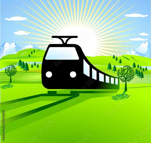 Vektor: Eisenbahn, Zugstrecke Eisenbahn, Zugstrecke