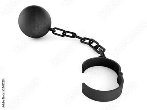 Illustration: Chain and iron ball Chain and iron ball