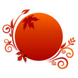 Vektor: Banner with autumnal floral element Banner with autumnal floral element