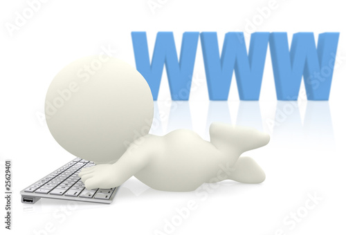 Photo: 3D guy typing on keyboard 3D guy typing on keyboard