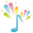 musical note with star splash musical note with star splash