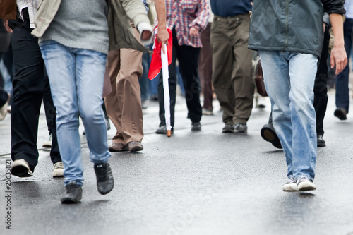 Photo: Crowd walking - group of people walking together (motion blur) Crowd walking - group of people walking together (motion blur)