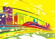Abstract Underground on city background