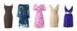 Female long dress collection #1 | Isolated
