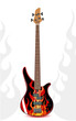 Vector black bass guitar