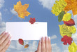 Blank sign on autumn background Blank sign on autumn background