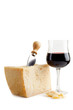 parmesan cheese and wine-grana e vino rosso