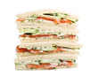 club tea sandwich with salmon and cucumbers on white bread
