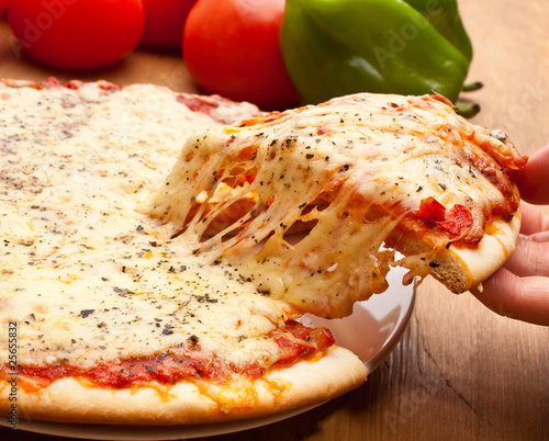 Photo: Slice of pizza margarita Slice of pizza margarita