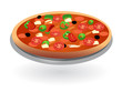 isolated tomato pizza on plate