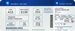 Blaue Flugticket Schablone