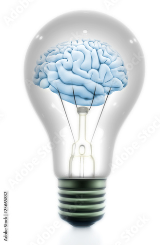 Illustration: Light bulb with a brain Light bulb with a brain