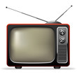 Retro TV set realistic vector illustration.
