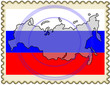 Russia map flag stamp