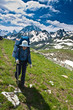 Hiker girl in mountain wally.