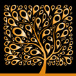 Golden tree beautiful, square shape