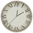 ancient clock against white