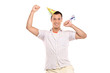 Party person celebrating Party person celebrating