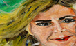 pintura sobre lienzo retrato mujer