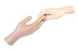 Touch of female and male mannequin hands | Isolated