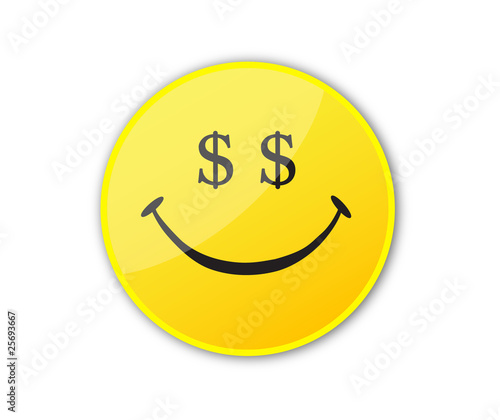 smiley face with dollar sign eyes. Smile Face with dollar
