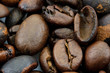 Macro of delicious fresh roasted brown coffee beans Macro of delicious fresh roasted brown coffee beans