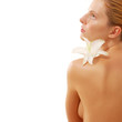 beautiful young woman with flower