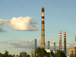 Huge industrial chimneys without smoke - environment protection Huge industrial chimneys without smoke - environment protection