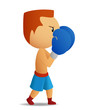 Boxer in blue gloves
