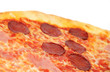 Salami pizza close-up Salami pizza close-up