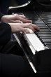 Playing piano, outdoors entertainment